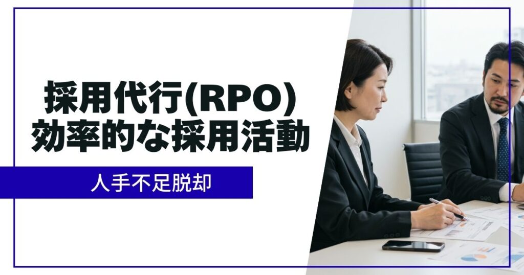 「採用代行（RPO）の活用とは？｜コスト削減・スピード向上を支援する外部パートナー戦略」を紹介するバナー画像